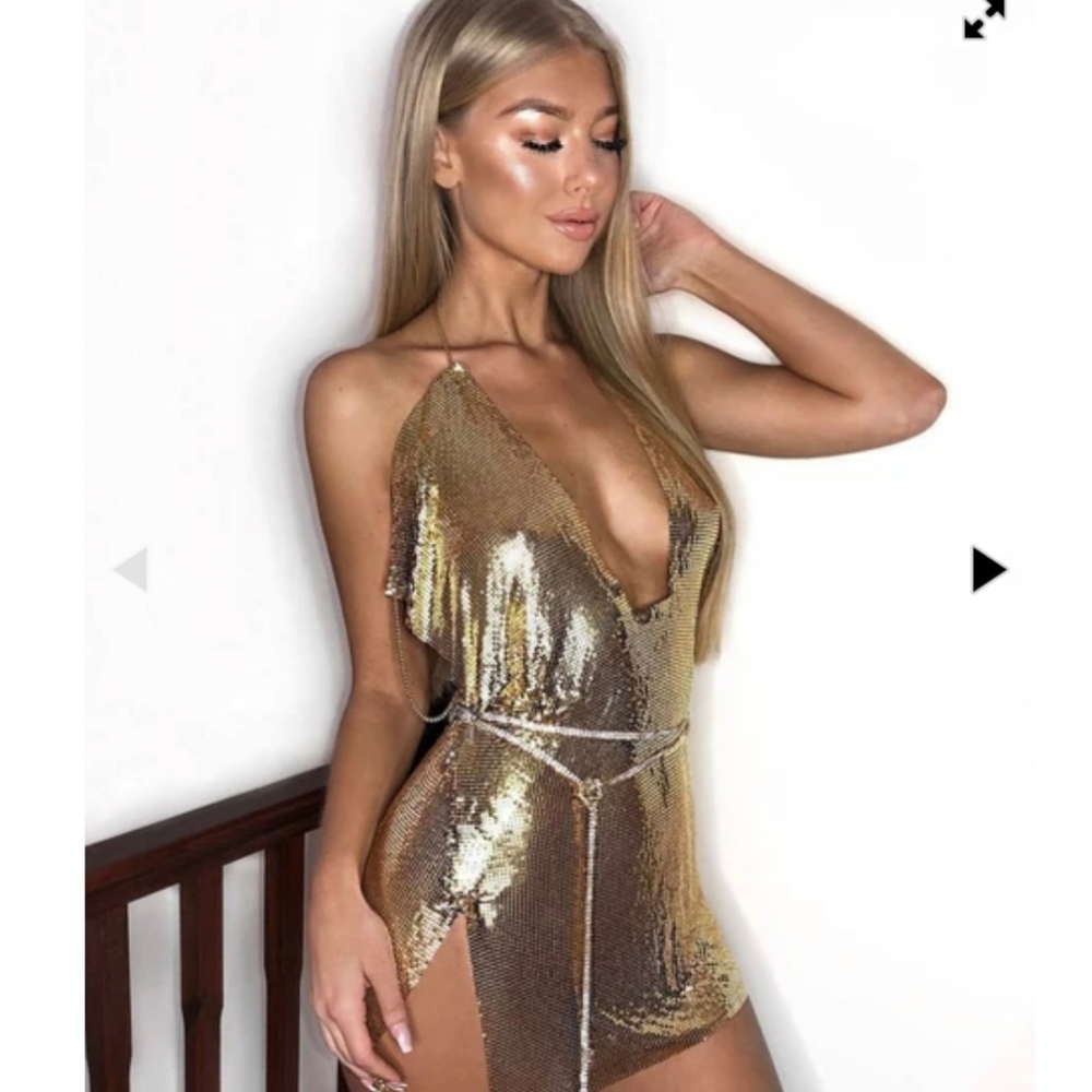 Metallic gold dress